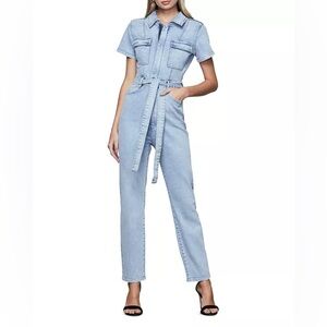 Good American Fit For Success Denim Belted Jumpsuit Size 3 (Large)